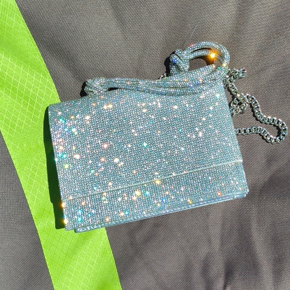 Source Unknown Glittering Silver Clutch